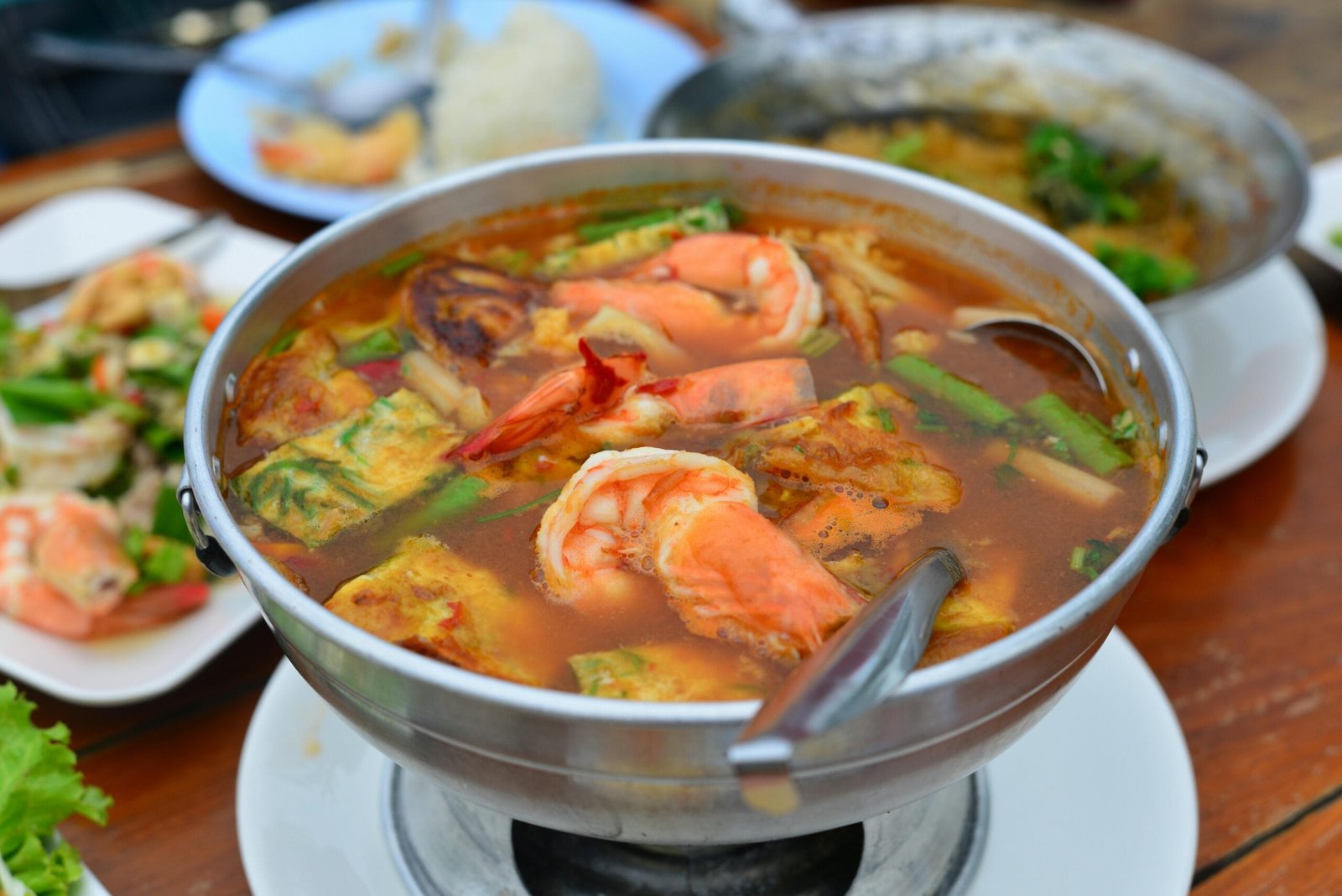 Thailand Street Food - Tom Yum Goong (Spicy Shrimp Soup)